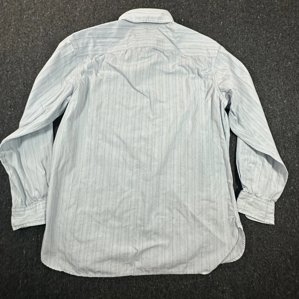 Polo Ralph Lauren Button Down Shirt Mens M Blue Striped Long Sleeve Workwear